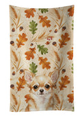 Fawn Chihuahua Heirloom Fall Kitchen Towel Velour Plush Front and Cotton Loop Back Machine Washable