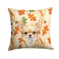 Fawn Chihuahua Heirloom Fall Decorative Throw Pillow 14x14 Indoor Outdoor Accent Cushion, Fabric Cover with Insert for Sofa, Bed, Porch & Living Room