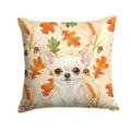 Cream Chihuahua Heirloom Fall Decorative Throw Pillow 18x18 Indoor Outdoor Accent Cushion, Fabric Cover with Insert for Sofa, Bed, Porch & Living Room