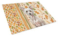 Hairless Chinese Crested Heirloom Fall Cutting Board Tempered Glass Kitchen Cutting Surface, Heat Resistant Chopping, Non-Slip Feet, Food Prep & Serving