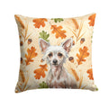 Hairless Chinese Crested Heirloom Fall Decorative Throw Pillow 14x14 Indoor Outdoor Accent Cushion, Fabric Cover with Insert for Sofa, Bed, Porch & Living Room