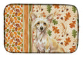 Hairless Palomino Chinese Crested Heirloom Fall Dish Drying Mat Absorbent Dish Drying Mat Pad for Kitchen Counter Dish Drainer Mat for Countertop, 14 x 21", Multicolor
