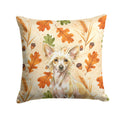 Hairless Palomino Chinese Crested Heirloom Fall Decorative Throw Pillow 14x14 Indoor Outdoor Accent Cushion, Fabric Cover with Insert for Sofa, Bed, Porch & Living Room