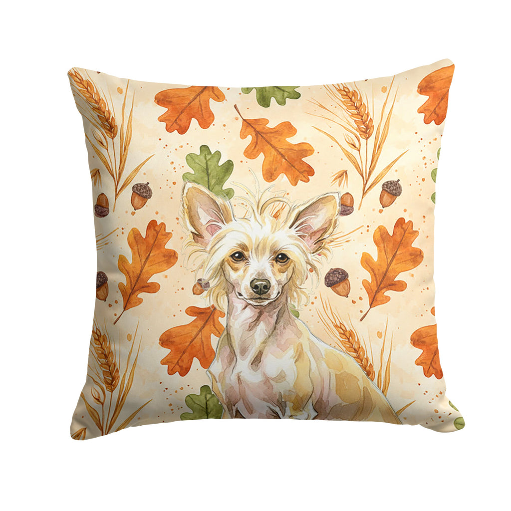 Hairless Palomino Chinese Crested Heirloom Fall Decorative Throw Pillow 18x18 Indoor Outdoor Accent Cushion, Fabric Cover with Insert for Sofa, Bed, Porch & Living Room