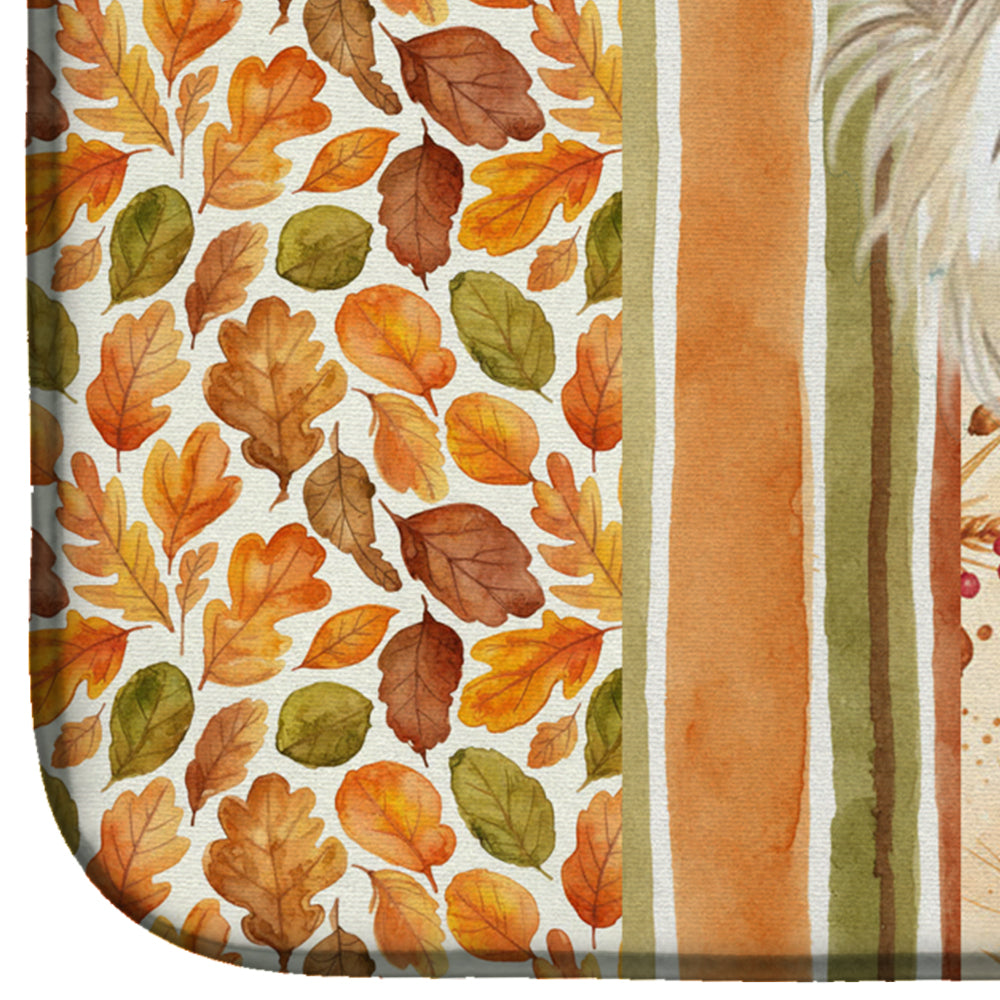 Powderpuff Chinese Crested Heirloom Fall Dish Drying Mat Absorbent Dish Drying Mat Pad for Kitchen Counter Dish Drainer Mat for Countertop, 14 x 21", Multicolor
