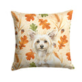 Powderpuff Chinese Crested Heirloom Fall Decorative Throw Pillow 18x18 Indoor Outdoor Accent Cushion, Fabric Cover with Insert for Sofa, Bed, Porch & Living Room