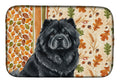 Black Chow Chow Heirloom Fall Dish Drying Mat Absorbent Dish Drying Mat Pad for Kitchen Counter Dish Drainer Mat for Countertop, 14 x 21", Multicolor