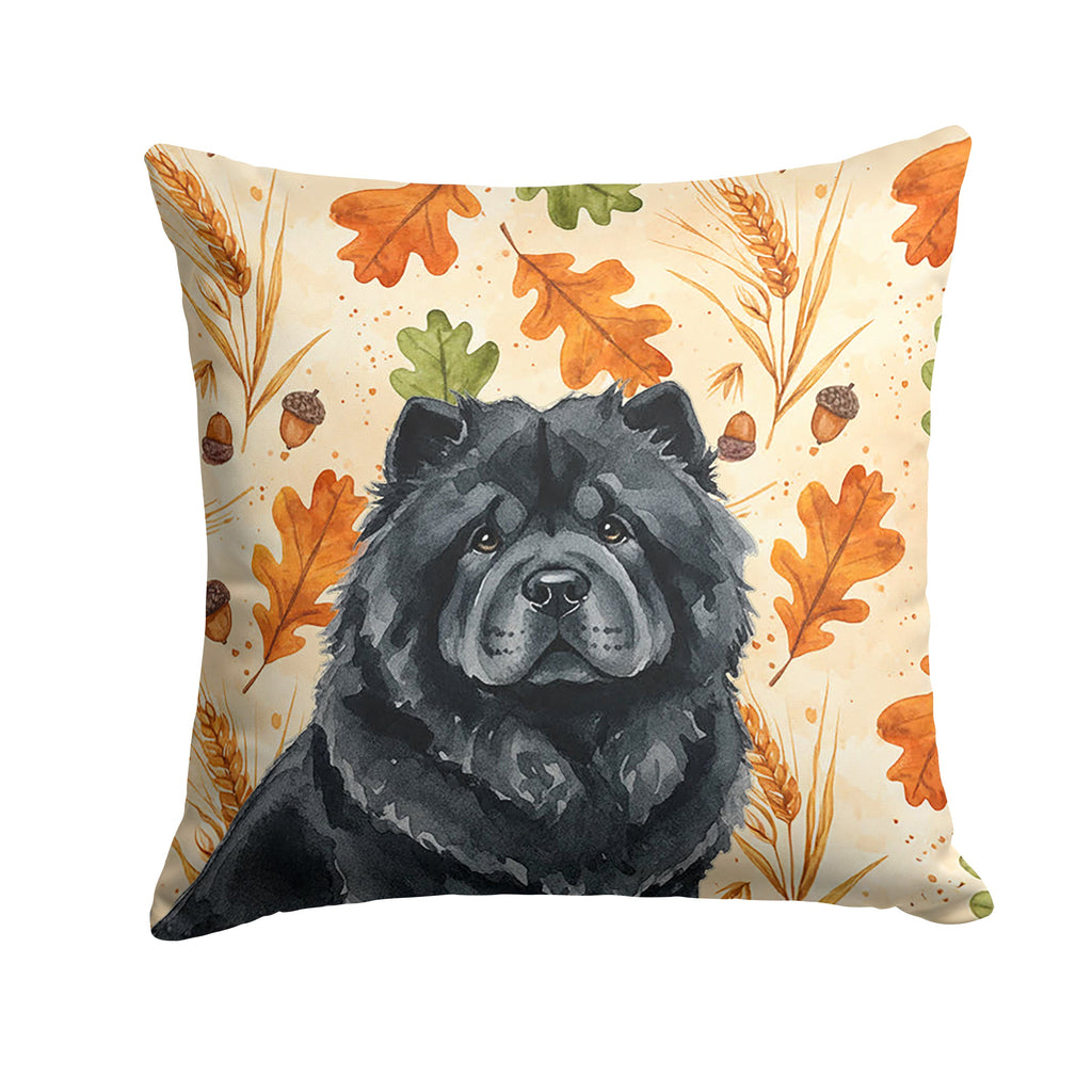 Black Chow Chow Heirloom Fall Decorative Throw Pillow 18x18 Indoor Outdoor Accent Cushion, Fabric Cover with Insert for Sofa, Bed, Porch & Living Room
