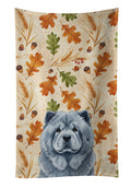 Blue Chow Chow Heirloom Fall Kitchen Towel Velour Plush Front and Cotton Loop Back Machine Washable