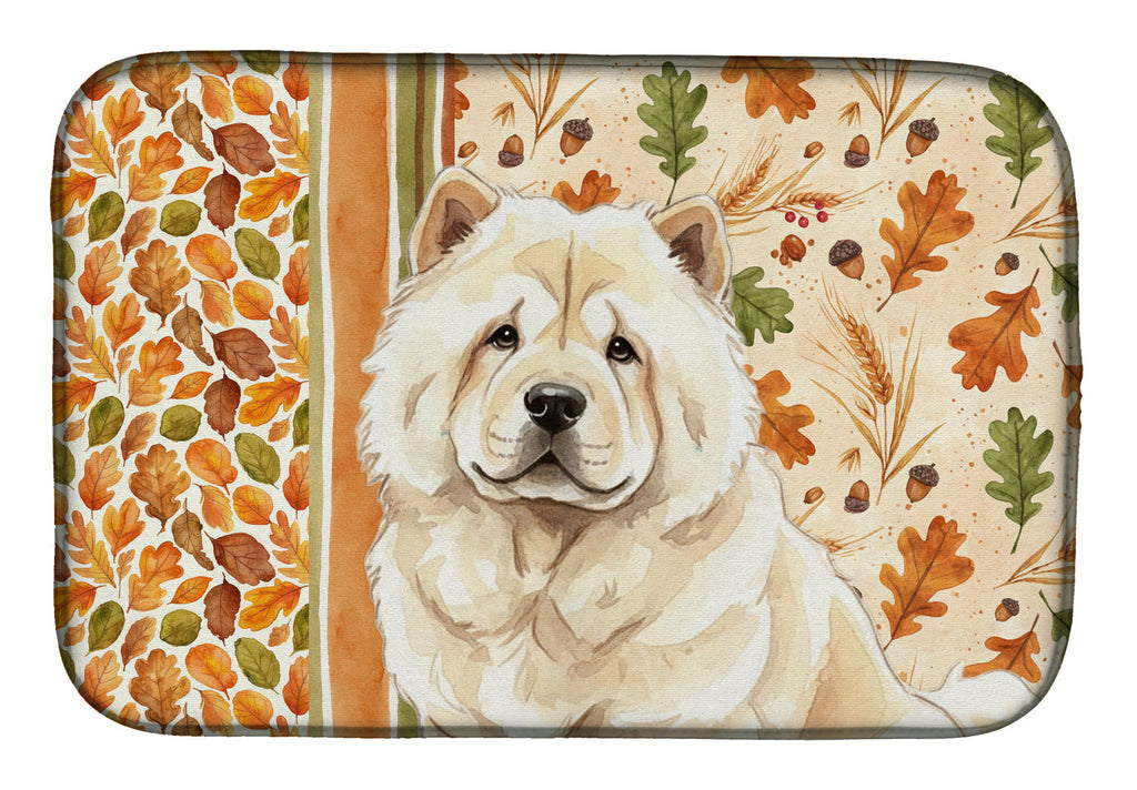 Cream Chow Chow Heirloom Fall Dish Drying Mat Absorbent Dish Drying Mat Pad for Kitchen Counter Dish Drainer Mat for Countertop, 14 x 21", Multicolor