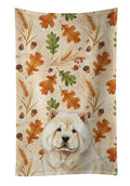 Cream Chow Chow Heirloom Fall Kitchen Towel Velour Plush Front and Cotton Loop Back Machine Washable