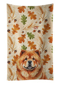 Red Chow Chow Heirloom Fall Kitchen Towel Velour Plush Front and Cotton Loop Back Machine Washable