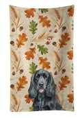 Black Cocker Spaniel Heirloom Fall Kitchen Towel Velour Plush Front and Cotton Loop Back Machine Washable