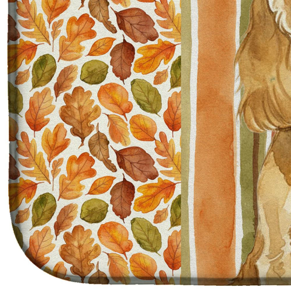 Buff Cocker Spaniel Heirloom Fall Dish Drying Mat Absorbent Dish Drying Mat Pad for Kitchen Counter Dish Drainer Mat for Countertop, 14 x 21", Multicolor