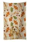 Buff Cocker Spaniel Heirloom Fall Kitchen Towel Velour Plush Front and Cotton Loop Back Machine Washable