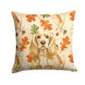 Buff Cocker Spaniel Heirloom Fall Decorative Throw Pillow 18x18 Indoor Outdoor Accent Cushion, Fabric Cover with Insert for Sofa, Bed, Porch & Living Room