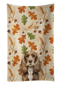 Chocolate Cocker Spaniel Heirloom Fall Kitchen Towel Velour Plush Front and Cotton Loop Back Machine Washable