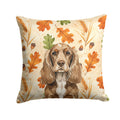 Chocolate Cocker Spaniel Heirloom Fall Decorative Throw Pillow 14x14 Indoor Outdoor Accent Cushion, Fabric Cover with Insert for Sofa, Bed, Porch & Living Room