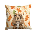 Chocolate Cocker Spaniel Heirloom Fall Decorative Throw Pillow 18x18 Indoor Outdoor Accent Cushion, Fabric Cover with Insert for Sofa, Bed, Porch & Living Room