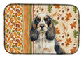 Parti Cocker Spaniel Heirloom Fall Dish Drying Mat Absorbent Dish Drying Mat Pad for Kitchen Counter Dish Drainer Mat for Countertop, 14 x 21", Multicolor