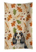 Parti Cocker Spaniel Heirloom Fall Kitchen Towel Velour Plush Front and Cotton Loop Back Machine Washable