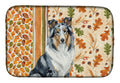 Blue Merle Collie Heirloom Fall Dish Drying Mat Absorbent Dish Drying Mat Pad for Kitchen Counter Dish Drainer Mat for Countertop, 14 x 21", Multicolor