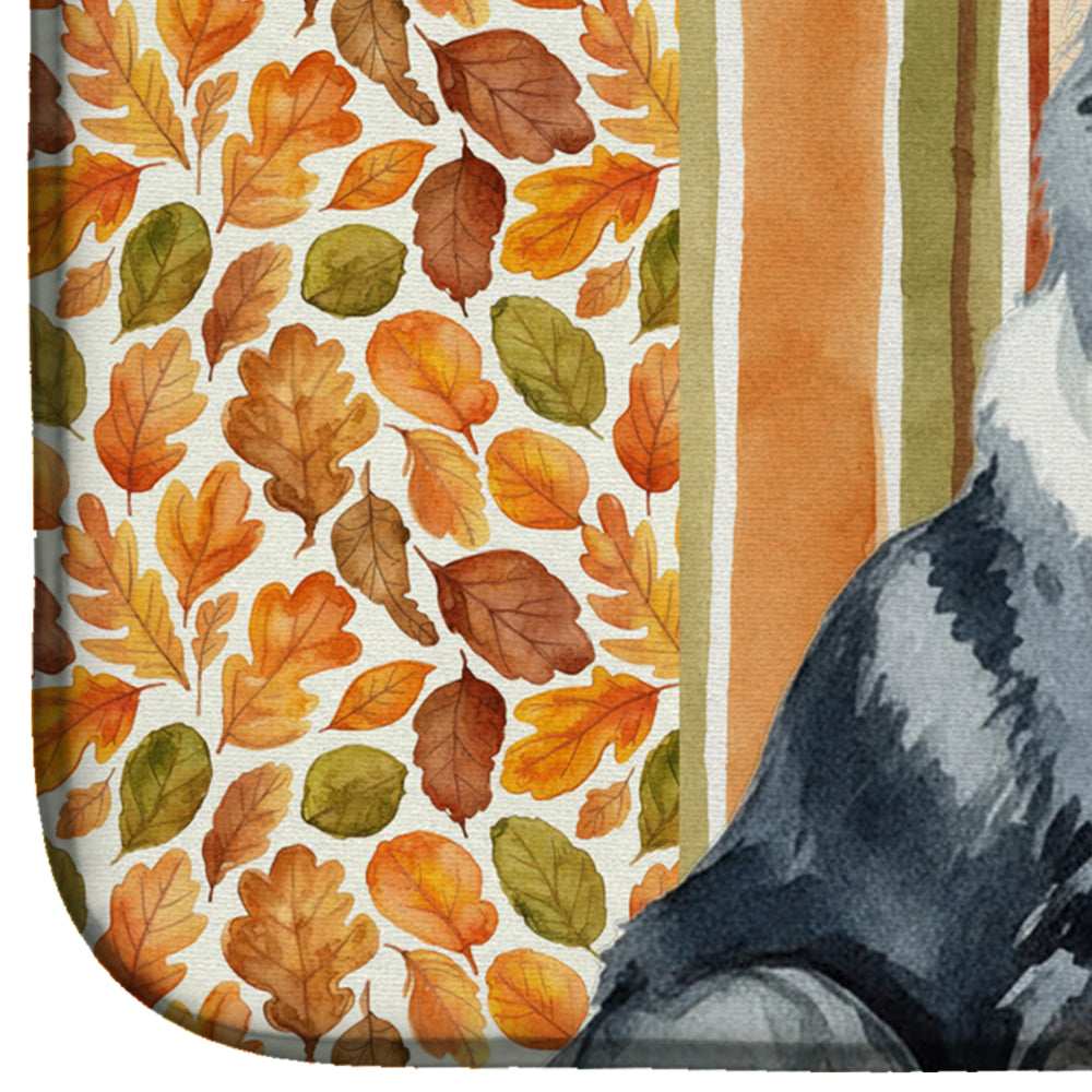 Blue Merle Collie Heirloom Fall Dish Drying Mat Absorbent Dish Drying Mat Pad for Kitchen Counter Dish Drainer Mat for Countertop, 14 x 21", Multicolor
