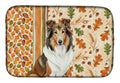 Sable Collie Heirloom Fall Dish Drying Mat Absorbent Dish Drying Mat Pad for Kitchen Counter Dish Drainer Mat for Countertop, 14 x 21", Multicolor