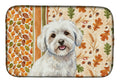 Coton de Tulear Heirloom Fall Dish Drying Mat Absorbent Dish Drying Mat Pad for Kitchen Counter Dish Drainer Mat for Countertop, 14 x 21", Multicolor