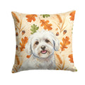 Coton de Tulear Heirloom Fall Decorative Throw Pillow 14x14 Indoor Outdoor Accent Cushion, Fabric Cover with Insert for Sofa, Bed, Porch & Living Room