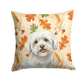 Coton de Tulear Heirloom Fall Decorative Throw Pillow 18x18 Indoor Outdoor Accent Cushion, Fabric Cover with Insert for Sofa, Bed, Porch & Living Room