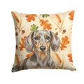 Dapple Dachshund Heirloom Fall Decorative Throw Pillow 14x14 Indoor Outdoor Accent Cushion, Fabric Cover with Insert for Sofa, Bed, Porch & Living Room