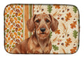 Wirehaired Red Dachshund Heirloom Fall Dish Drying Mat Absorbent Dish Drying Mat Pad for Kitchen Counter Dish Drainer Mat for Countertop, 14 x 21", Multicolor