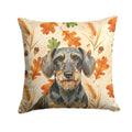 Wirehaired Wild Boar Dachshund Heirloom Fall Decorative Throw Pillow 14x14 Indoor Outdoor Accent Cushion, Fabric Cover with Insert for Sofa, Bed, Porch & Living Room
