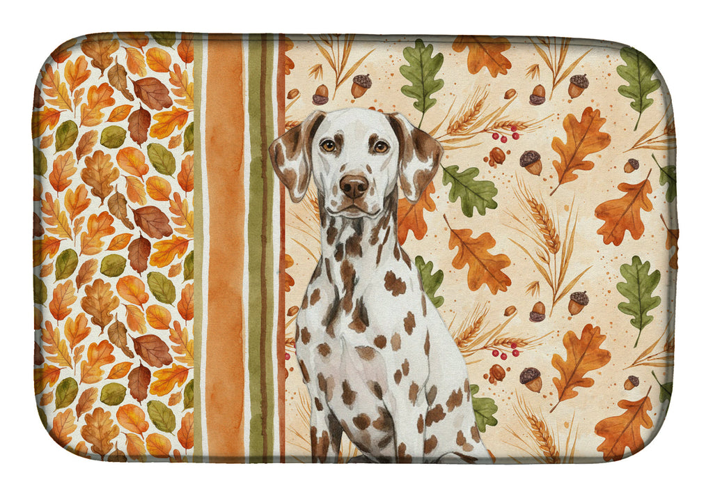 Liver Dalmatian Heirloom Fall Dish Drying Mat Absorbent Dish Drying Mat Pad for Kitchen Counter Dish Drainer Mat for Countertop, 14 x 21", Multicolor
