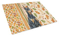 Doberman Pinscher Heirloom Fall Cutting Board Tempered Glass Kitchen Cutting Surface, Heat Resistant Chopping, Non-Slip Feet, Food Prep & Serving