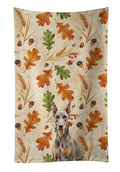 Fawn Doberman Pinscher Heirloom Fall Kitchen Towel Velour Plush Front and Cotton Loop Back Machine Washable