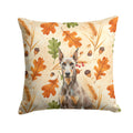 Fawn Doberman Pinscher Heirloom Fall Decorative Throw Pillow 14x14 Indoor Outdoor Accent Cushion, Fabric Cover with Insert for Sofa, Bed, Porch & Living Room