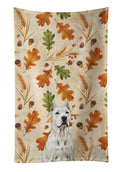 Dogo Argentino Heirloom Fall Kitchen Towel Velour Plush Front and Cotton Loop Back Machine Washable