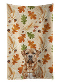 Dogue de Bordeaux Heirloom Fall Kitchen Towel Velour Plush Front and Cotton Loop Back Machine Washable