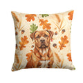 Mahogany Dogue de Bordeaux Heirloom Fall Decorative Throw Pillow 14x14 Indoor Outdoor Accent Cushion, Fabric Cover with Insert for Sofa, Bed, Porch & Living Room