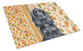 Black English Cocker Spaniel Heirloom Fall Cutting Board Tempered Glass Kitchen Cutting Surface, Heat Resistant Chopping, Non-Slip Feet, Food Prep & Serving