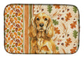 Golden English Cocker Spaniel Heirloom Fall Dish Drying Mat Absorbent Dish Drying Mat Pad for Kitchen Counter Dish Drainer Mat for Countertop, 14 x 21", Multicolor