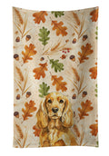 Golden English Cocker Spaniel Heirloom Fall Kitchen Towel Velour Plush Front and Cotton Loop Back Machine Washable