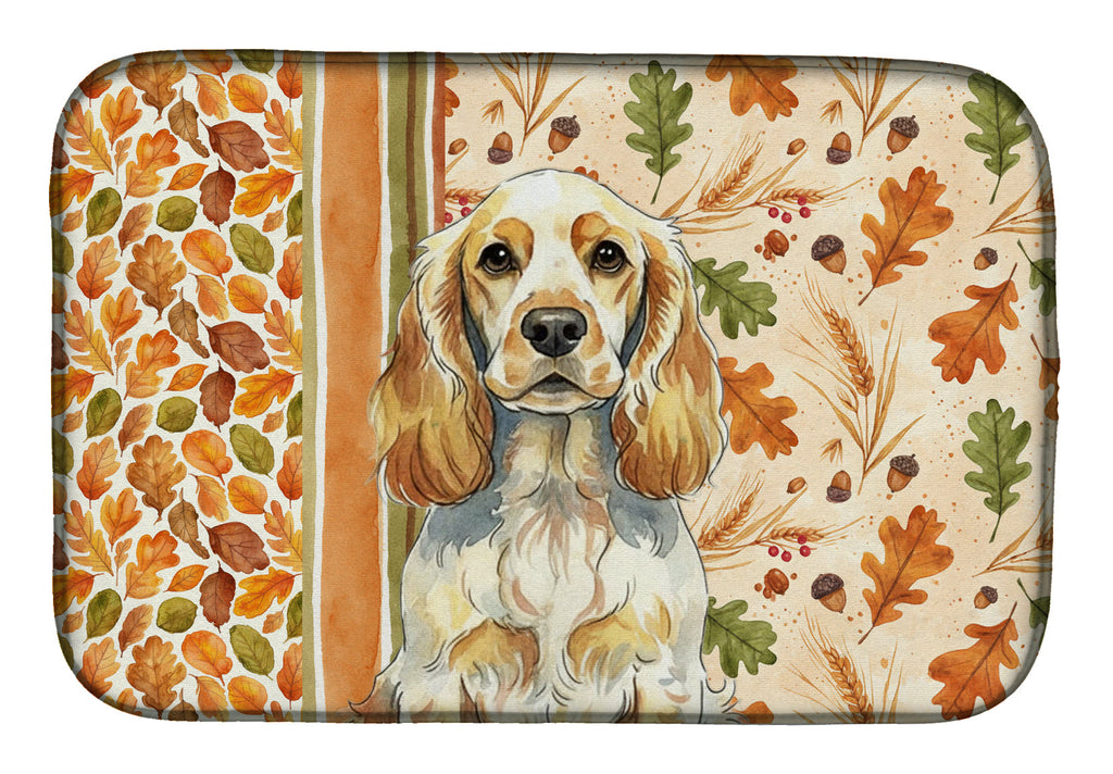 Lemon Roan English Cocker Spaniel Heirloom Fall Dish Drying Mat Absorbent Dish Drying Mat Pad for Kitchen Counter Dish Drainer Mat for Countertop, 14 x 21", Multicolor