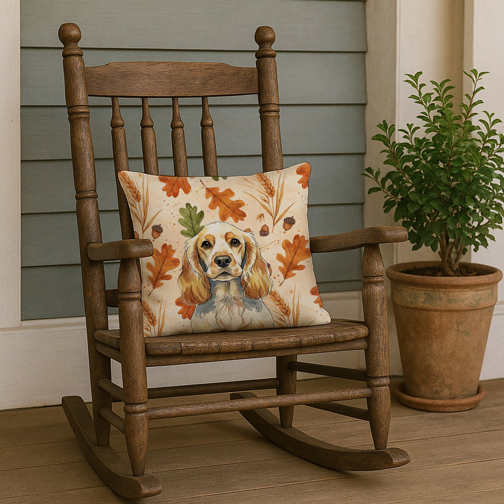 Lemon Roan English Cocker Spaniel Heirloom Fall Decorative Throw Pillow 18x18 Indoor Outdoor Accent Cushion, Fabric Cover with Insert for Sofa, Bed, Porch & Living Room