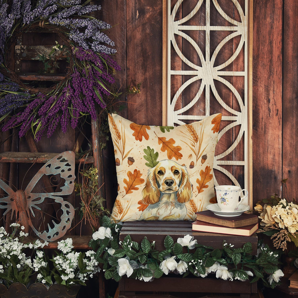 Lemon Roan English Cocker Spaniel Heirloom Fall Decorative Throw Pillow 18x18 Indoor Outdoor Accent Cushion, Fabric Cover with Insert for Sofa, Bed, Porch & Living Room