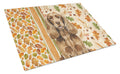 Liver English Cocker Spaniel Heirloom Fall Cutting Board Tempered Glass Kitchen Cutting Surface, Heat Resistant Chopping, Non-Slip Feet, Food Prep & Serving