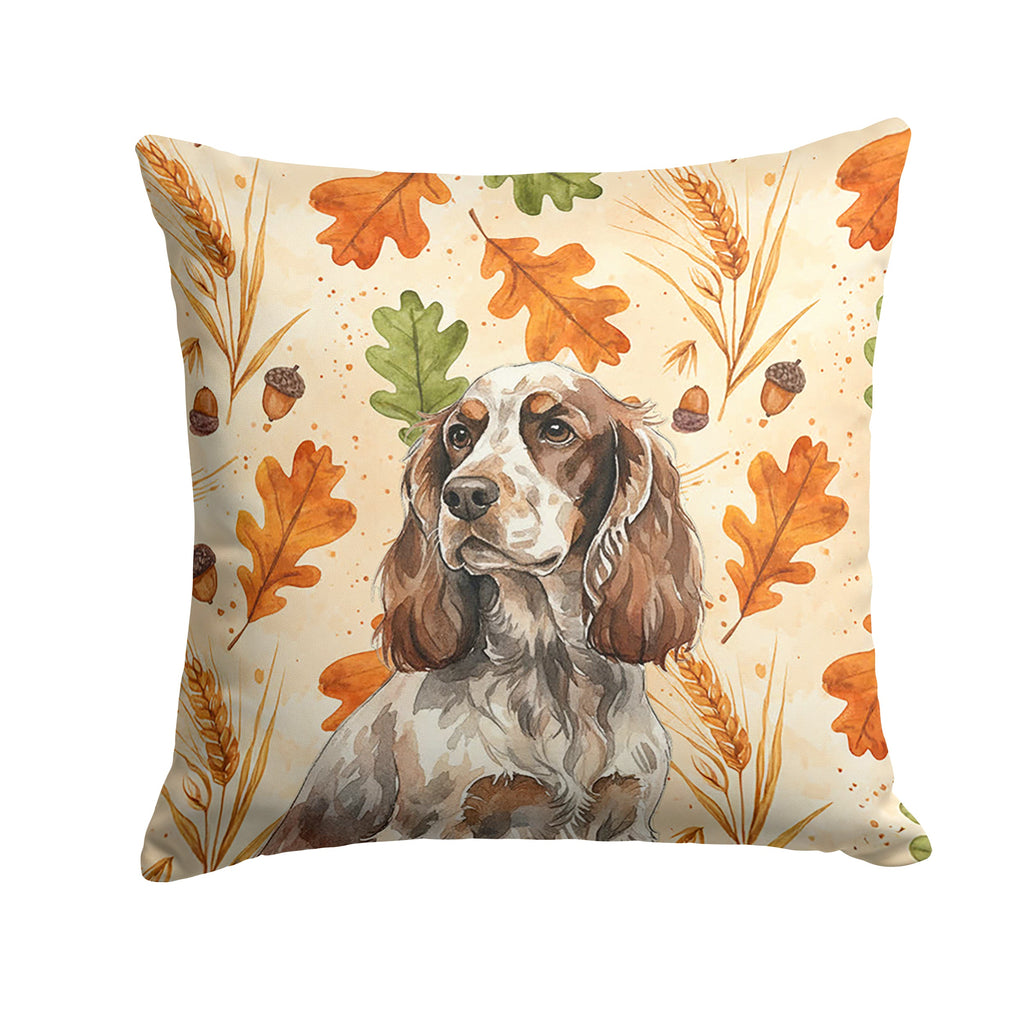 Liver Roan English Cocker Spaniel Heirloom Fall Decorative Throw Pillow 14x14 Indoor Outdoor Accent Cushion, Fabric Cover with Insert for Sofa, Bed, Porch & Living Room