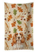 Orange Roan English Cocker Spaniel Heirloom Fall Kitchen Towel Velour Plush Front and Cotton Loop Back Machine Washable